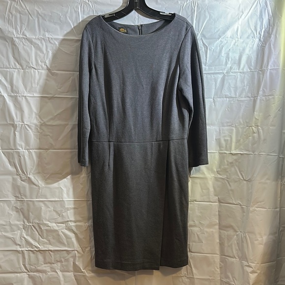L.L. Bean Gray Long Sleeve Dress size 14 - Picture 1 of 4